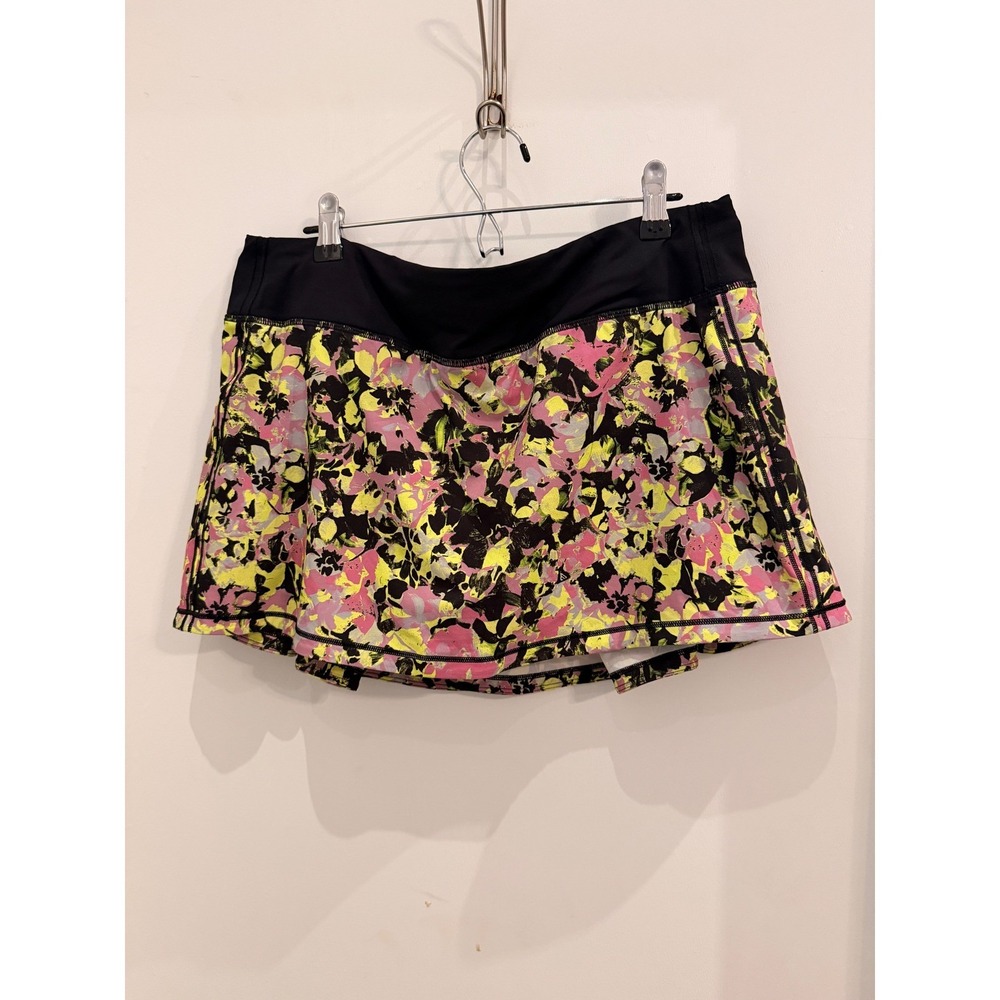 Lululemon Pace Rival Mid Rise Skirt 10 Floral Athletic Tennis Golf Activewear - Picture 2 of 4